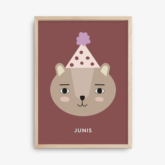 Custom Bear Poster, Burgundy