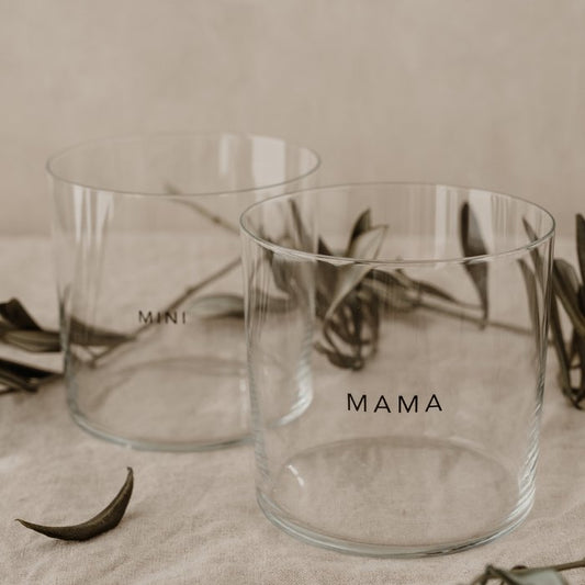 Drinking glass in a set of 2 Mama & Mini