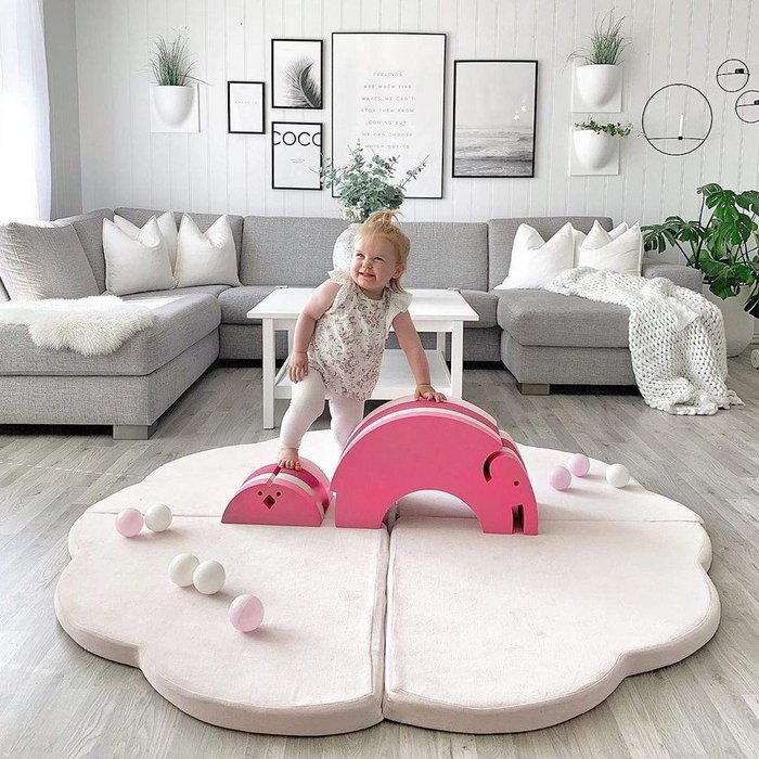 Cloud shape play mat - Light pink