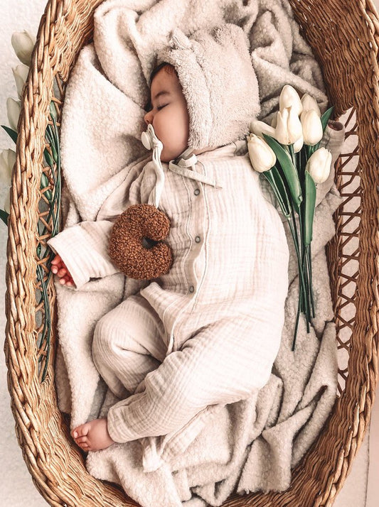 Pacifier plush clip Moon - Cinnamon