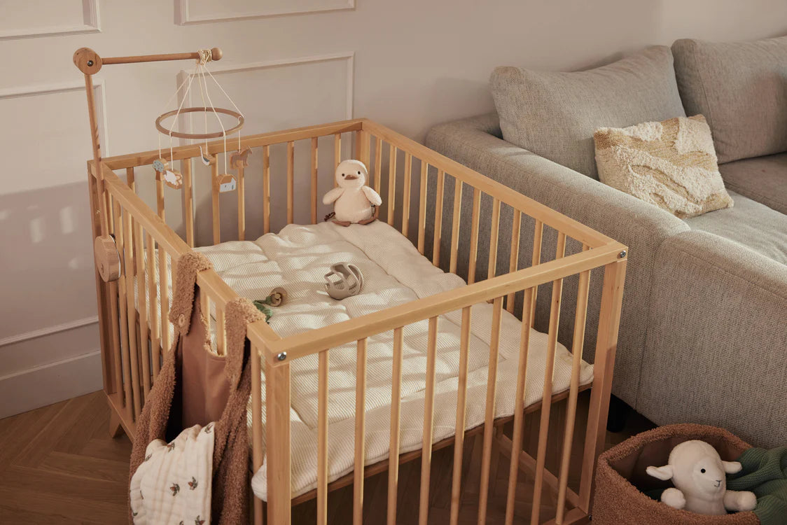 Wooden Baby Mobile Farm - Biscuit/Ivory