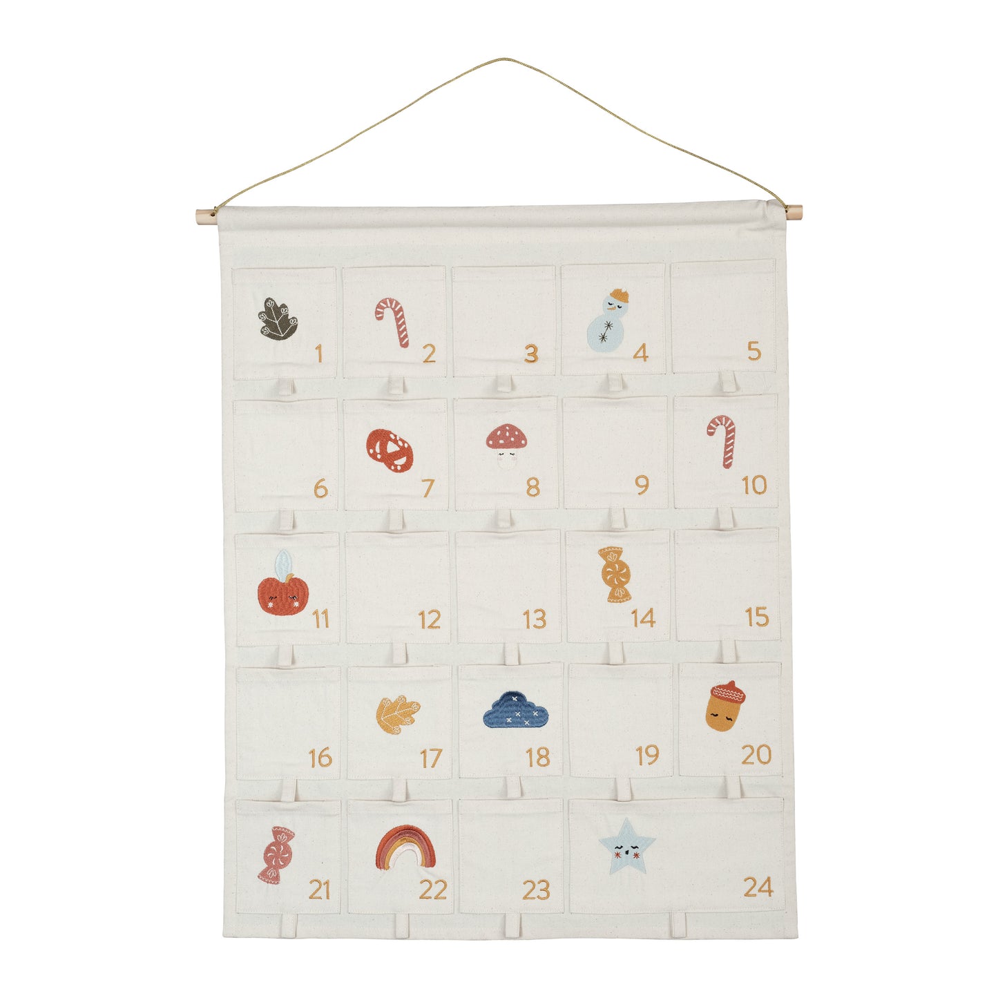 Wall advent Calendar, Embroidered