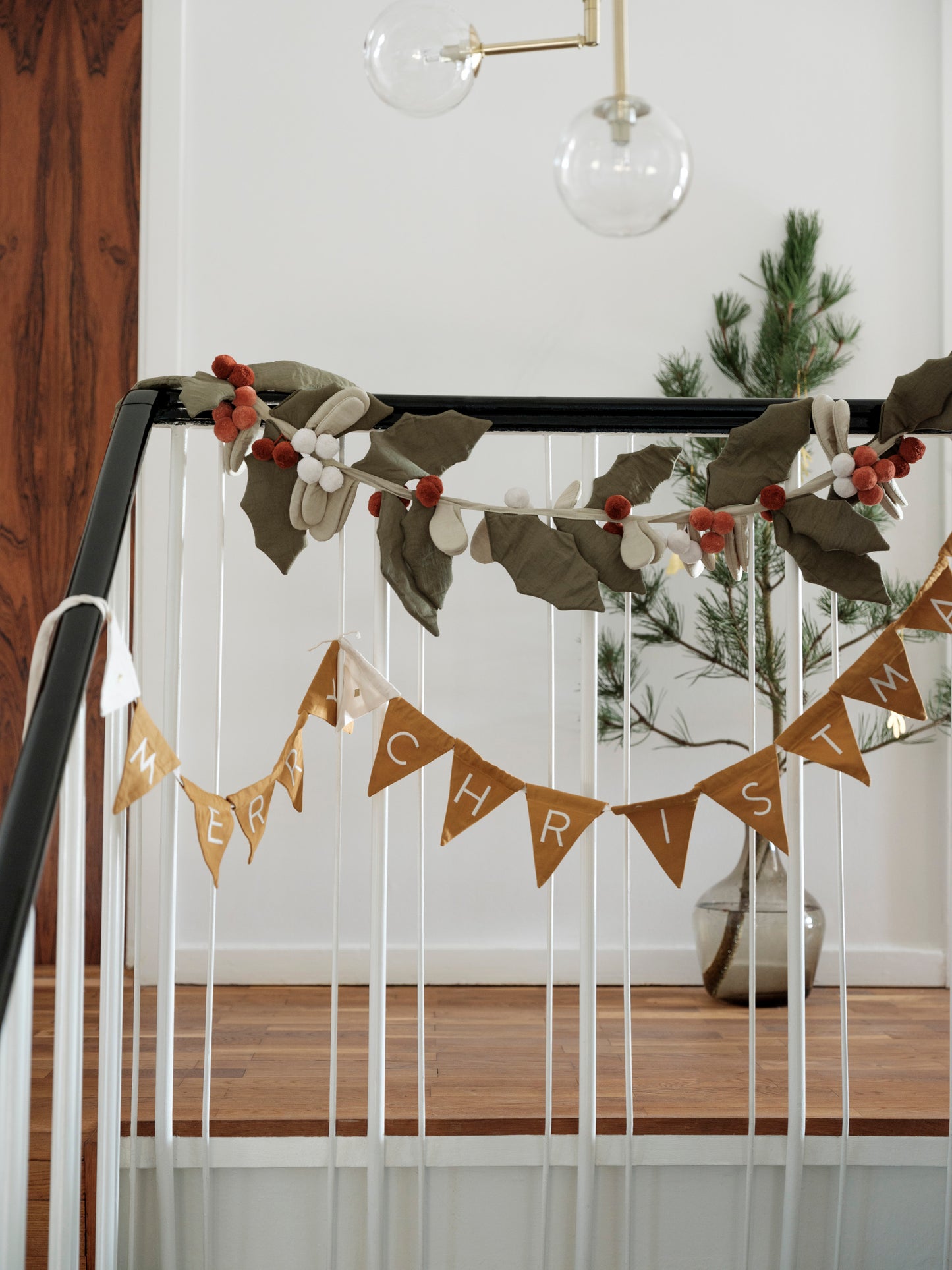 Fabric Garland Yule Greens