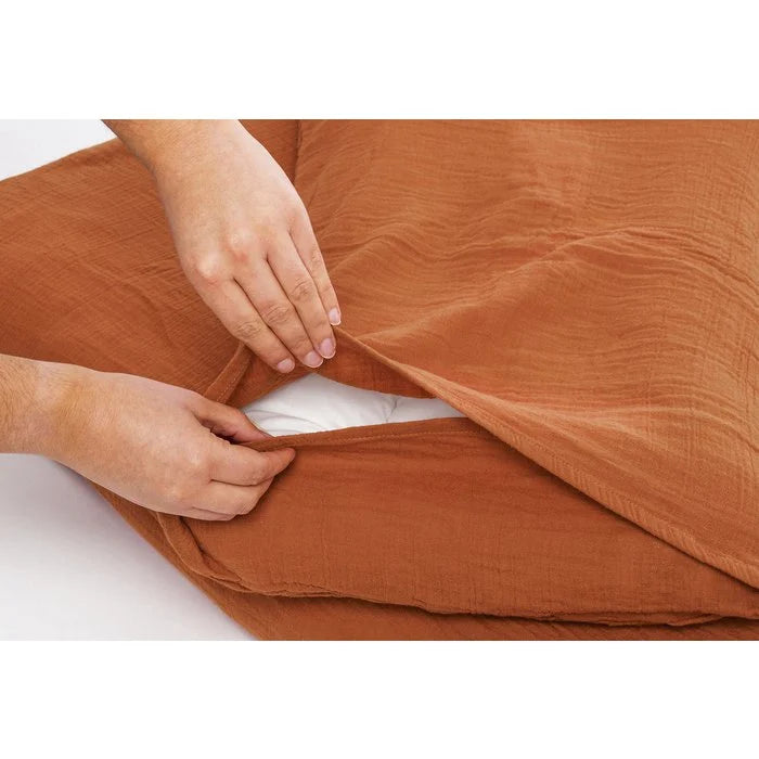 Muslin duvet cover set, Rust
