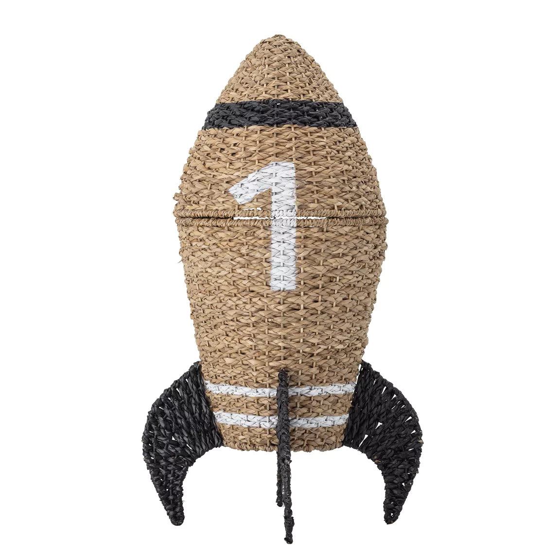 Cosmina basket with lid, natural, seagrass