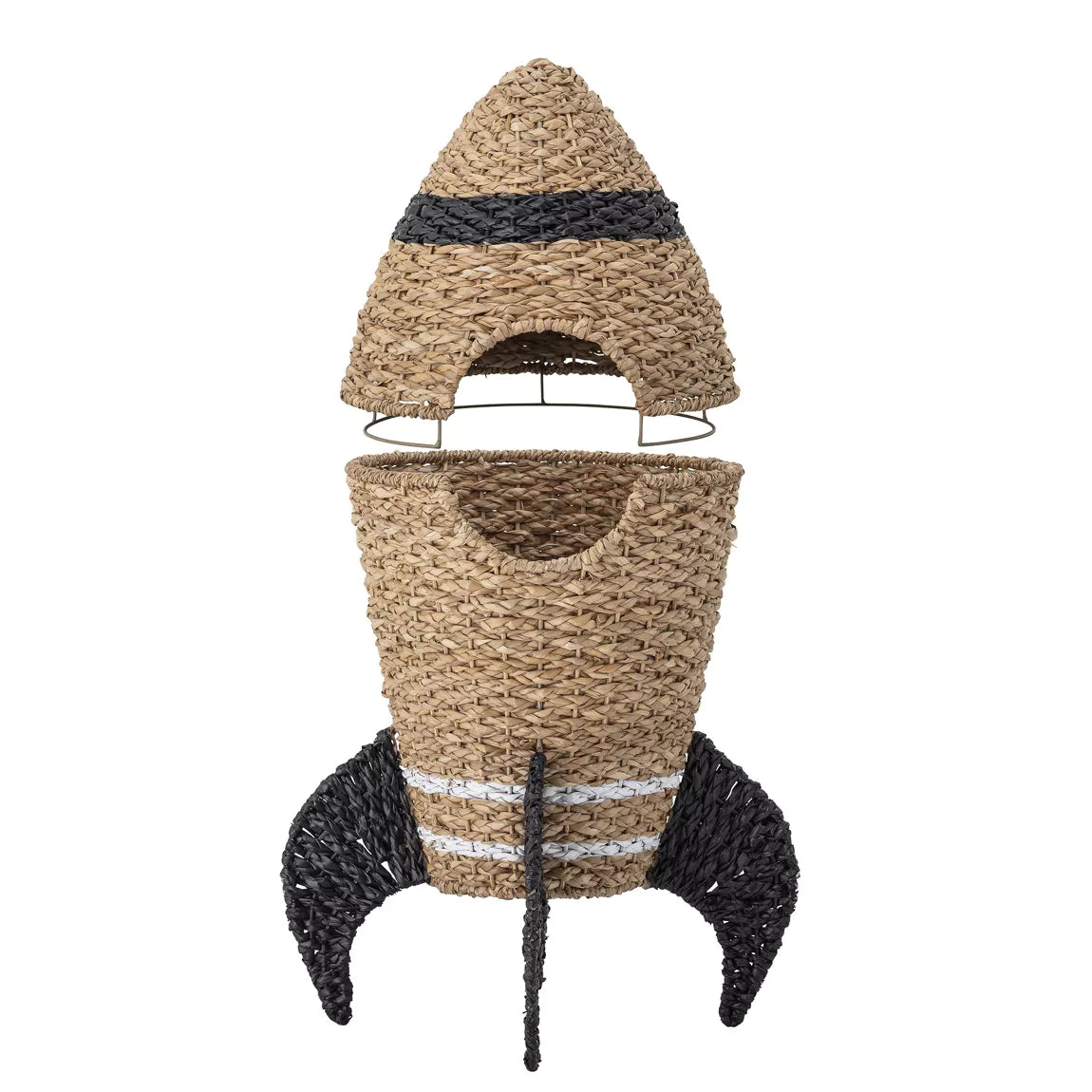 Cosmina basket with lid, natural, seagrass