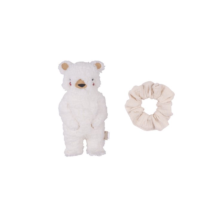 CUDDLE TOY BEAR WITH A SCRUNCHIE