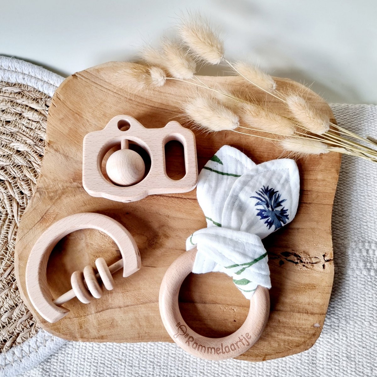Wooden Rainbow Rattle