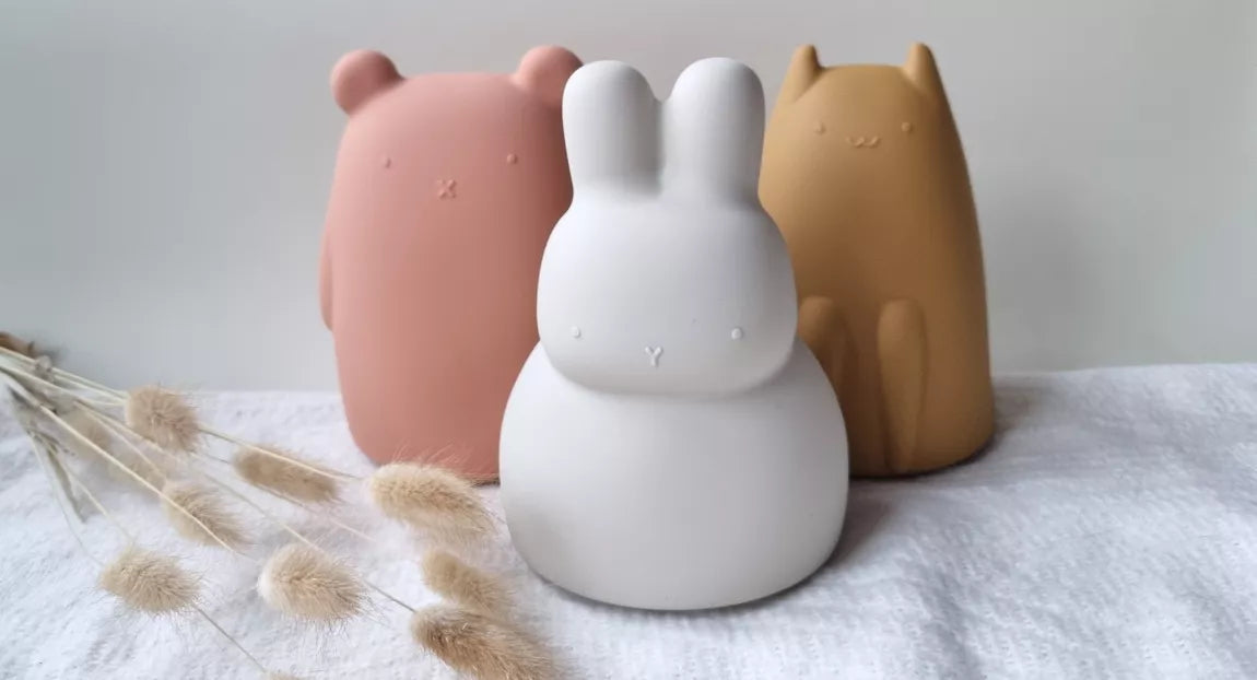 Silicone flexible piggy bank - Bunny, white