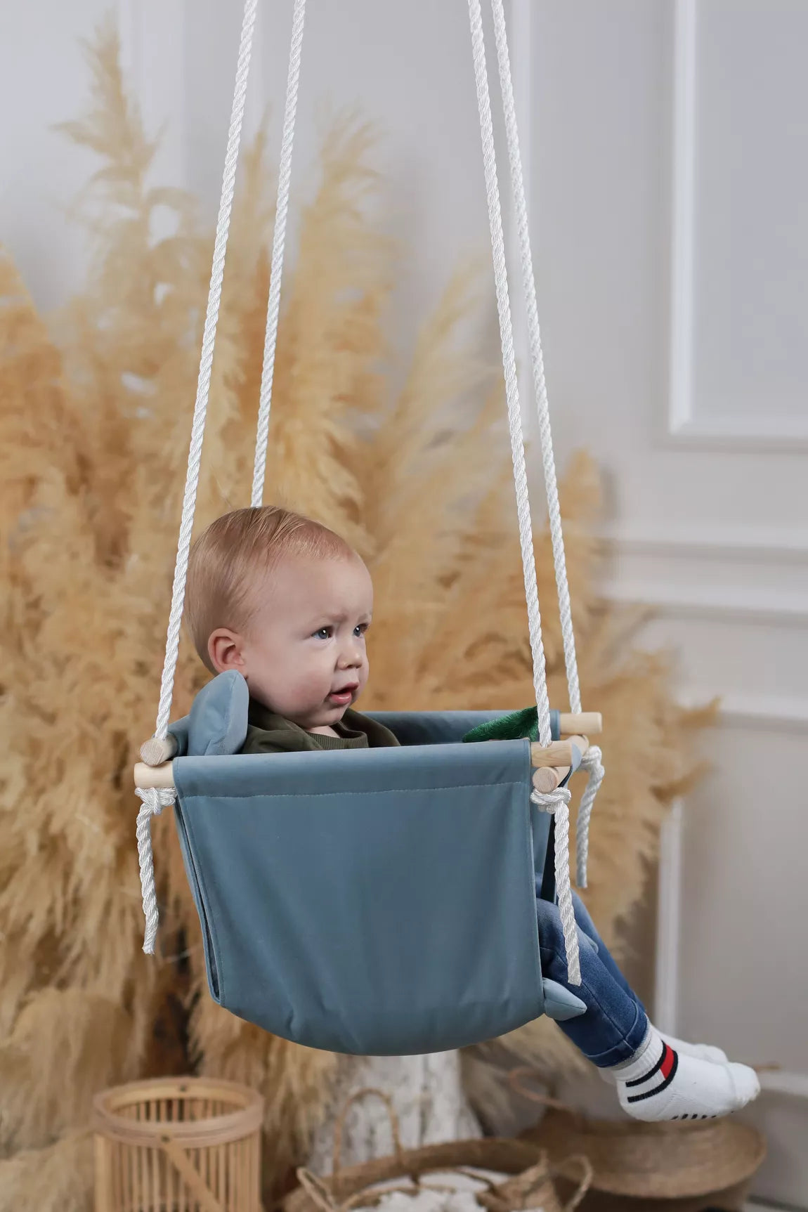 Teddy Bear toddler swing - blue