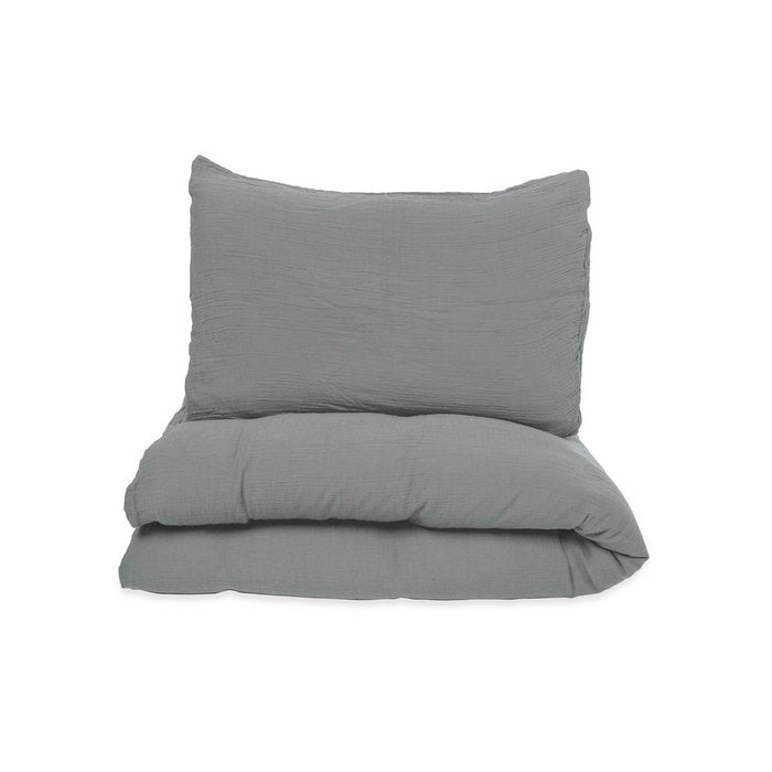 Muslin duvet cover set, Smoked Gray