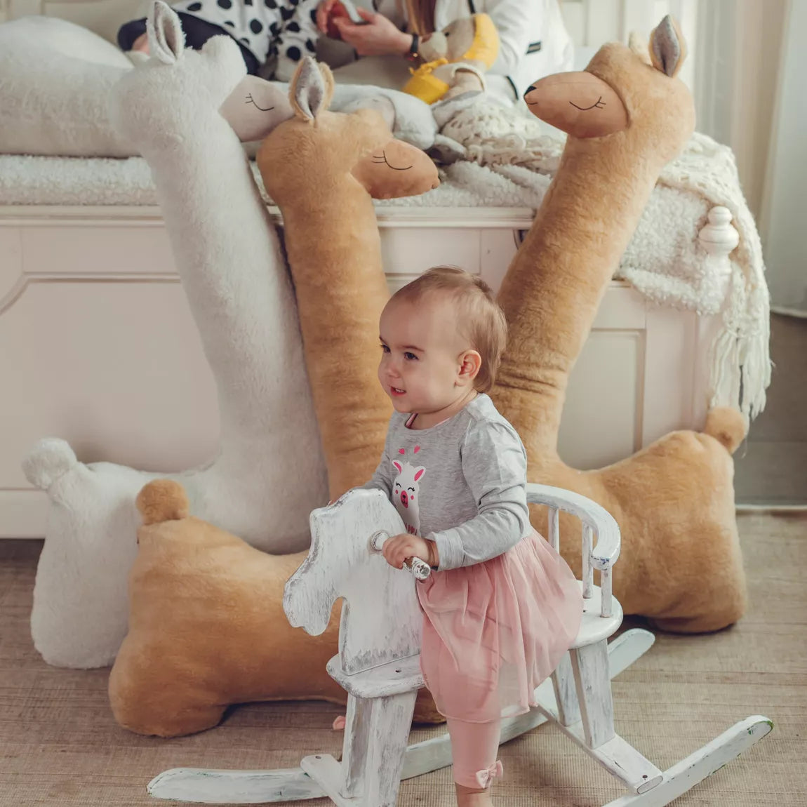 Giant Plush Toy Alpaca, rust - 120 cm