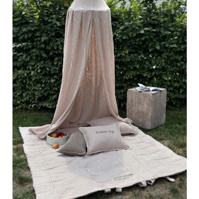 Beige Stripes - XXL picnic blanket - picnic mat 180×150 cm