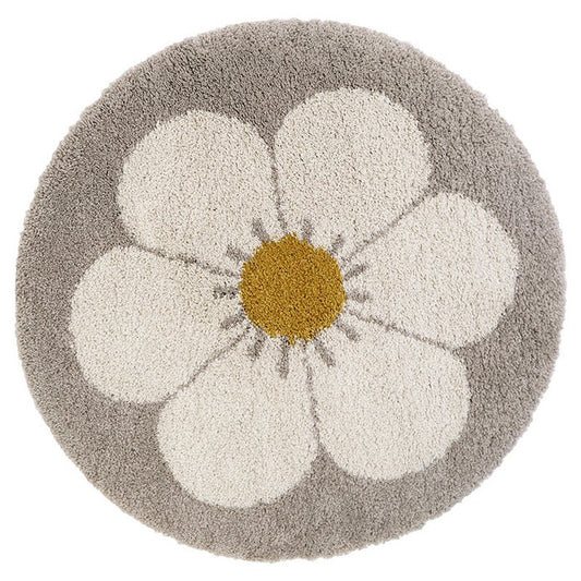 Bohemian Daisy Beige, round children's rug