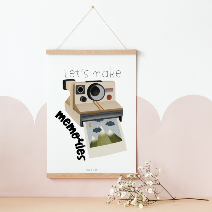 Poster Polaroid Camera Travel - "Let's make memories" adventure poster