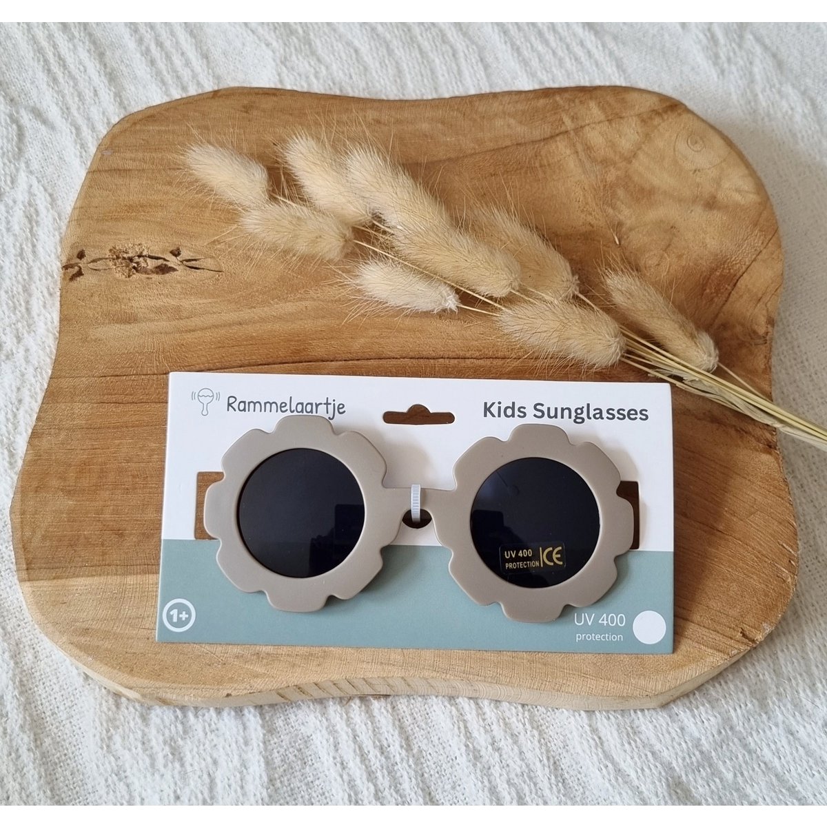 Baby and children's sunglasses UV400 daisy - taupe