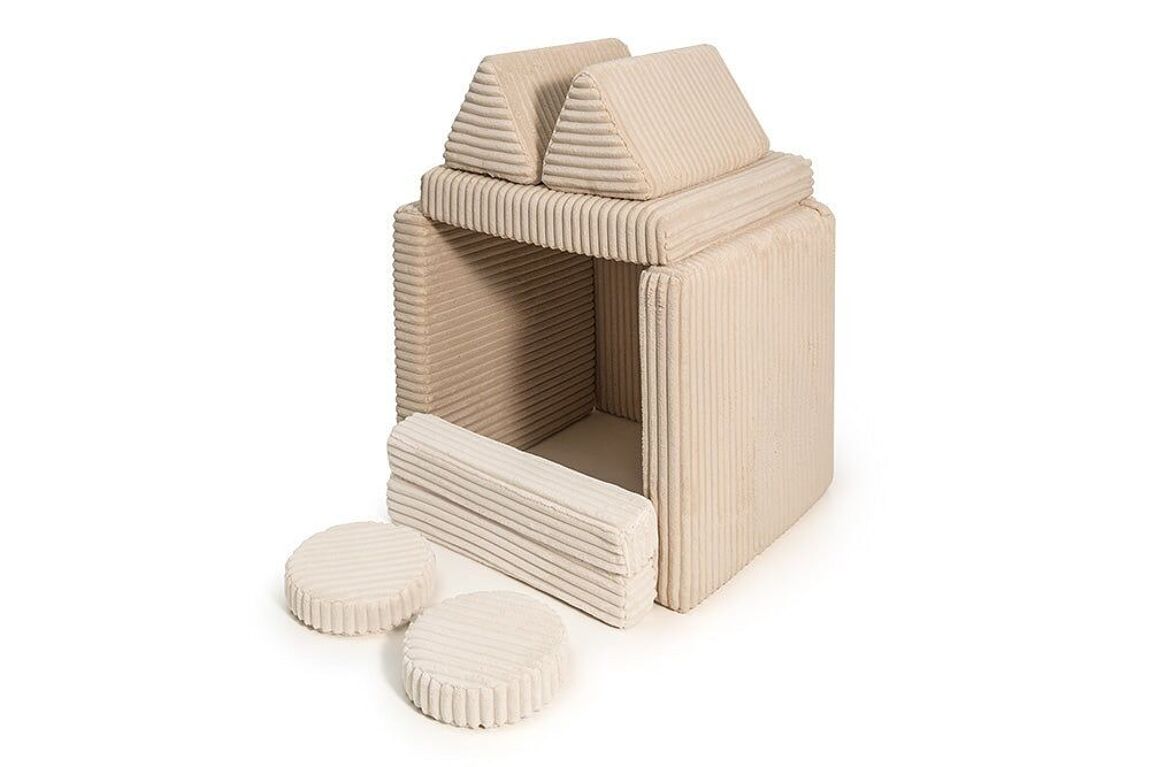 SHAPPY Play Sofa CORD WAFFLE - brown sugar