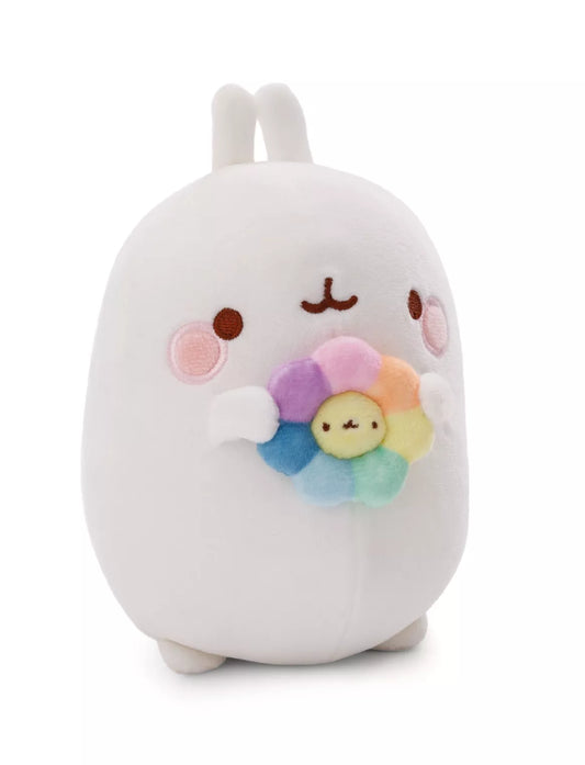 Cuddly toy MOLANG with rainbow flower 24cm in gift packaging