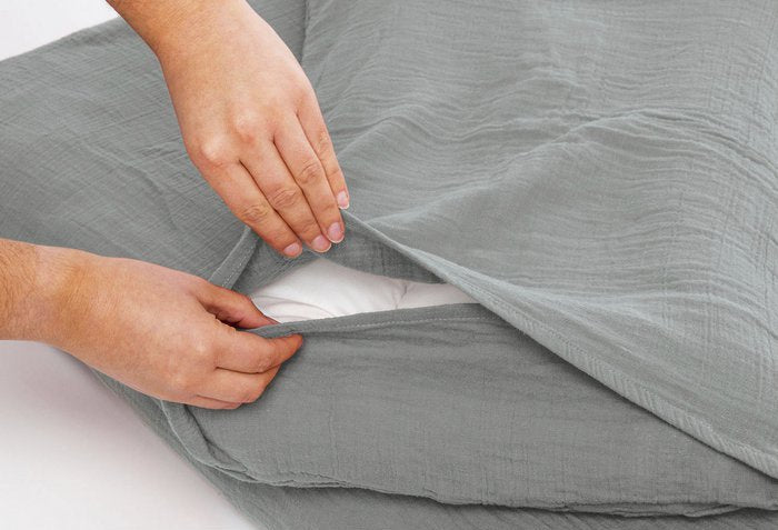 Muslin duvet cover set, Smoked Gray