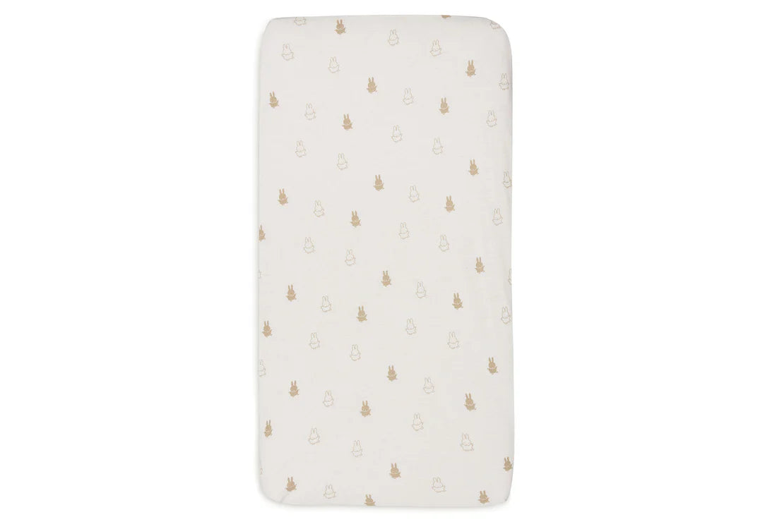 Fitted Sheet Jersey 60x120cm Happy Miffy - Nougat