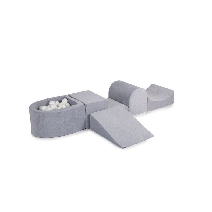 Foam Playset with ball pit Gray incl. 100 balls: White