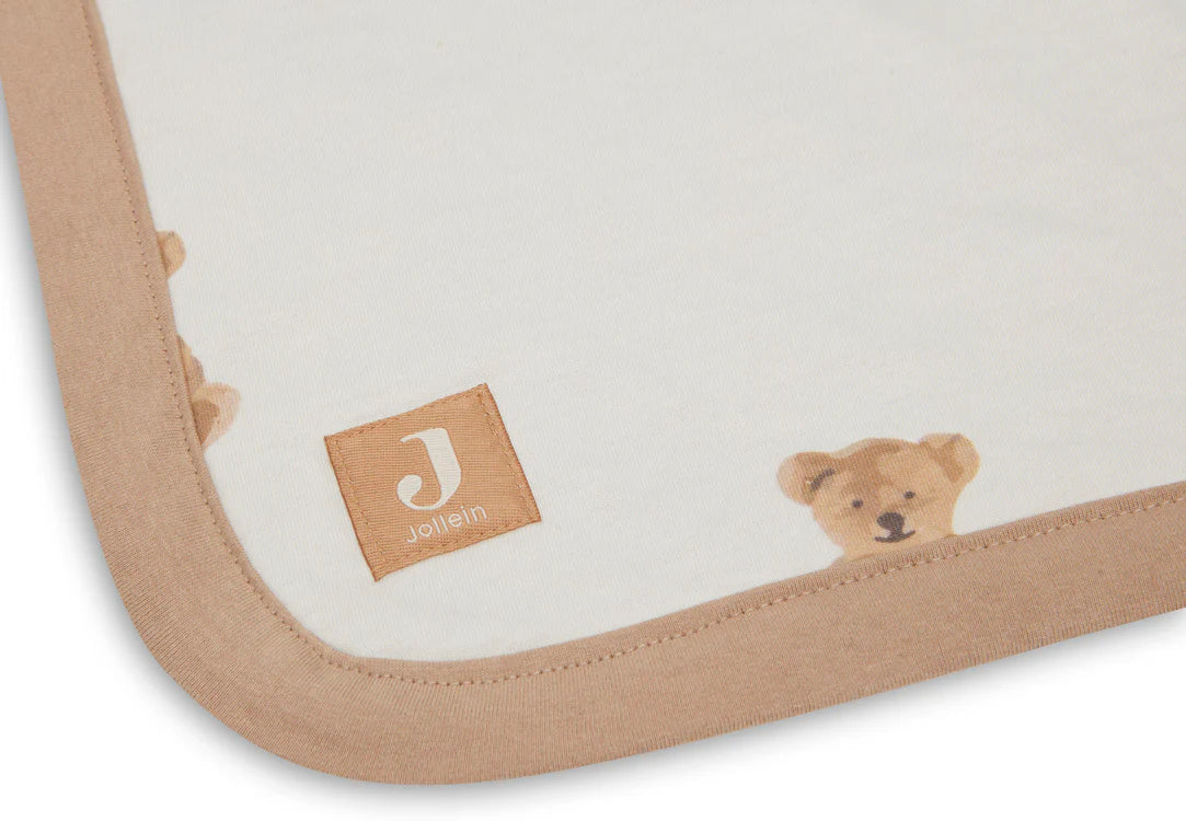 Blanket Cradle double sided, Jersey/Fleece Teddy Bear - 75x100cm