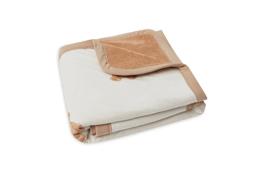 Blanket Cradle double sided, Jersey/Fleece Teddy Bear - 100x150cm