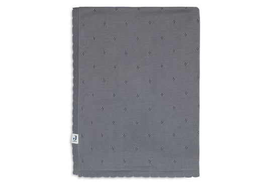 Blanket Cot 100x150cm Pointelle - Storm Grey  - GOTS