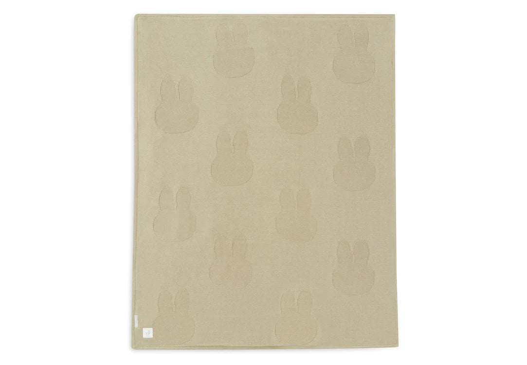 Blanket Cot 100x150cm Miffy - Olive Green/Coral Fleece