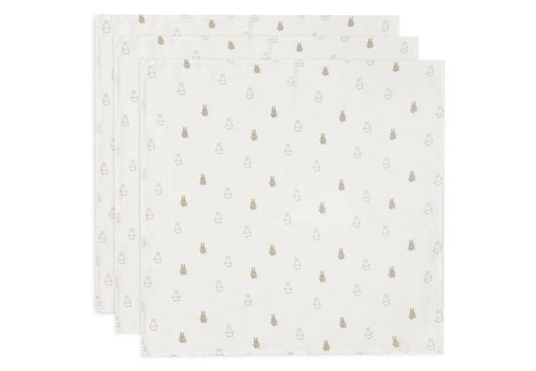 Cloth Muslin 70x70cm Happy Miffy - Olive Green - 3 Pack
