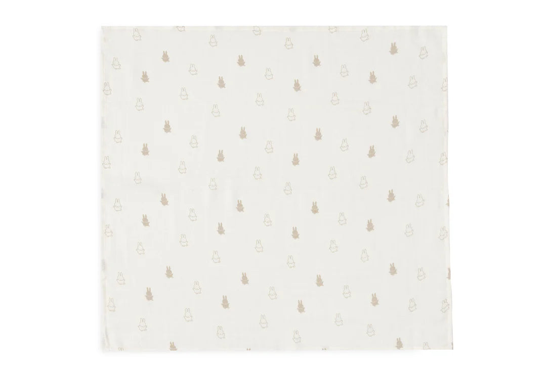 Cloth Muslin 70x70cm Happy Miffy - Nougat - 3 Pack