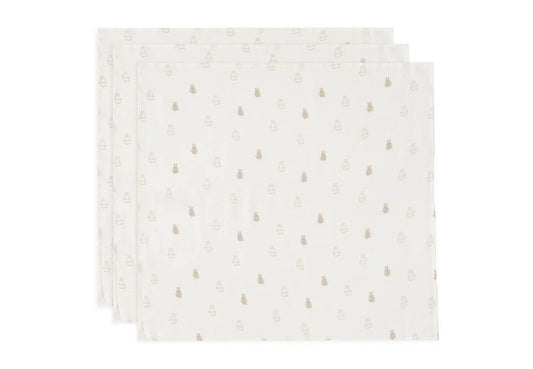 Cloth Muslin 70x70cm Happy Miffy - Nougat - 3 Pack