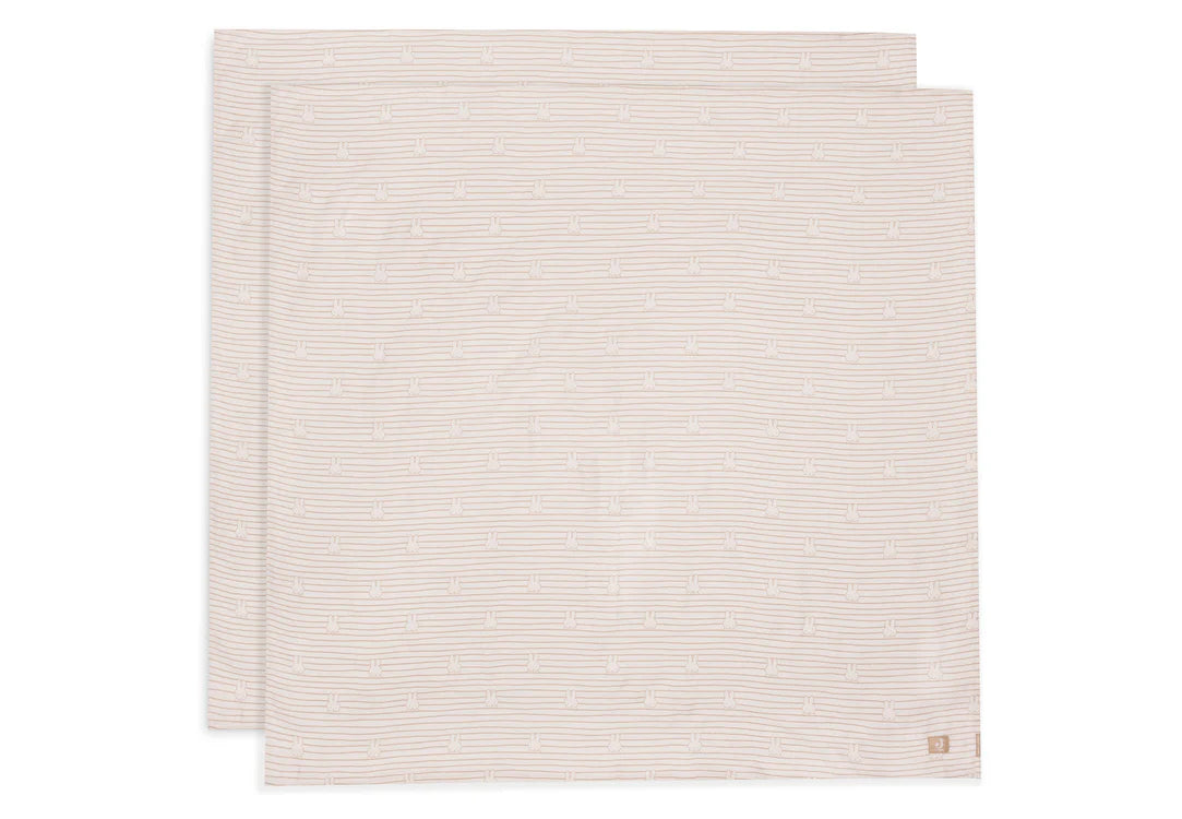 Swaddle Muslin 115x115cm Miffy Stripe - Biscuit - 2 Pack