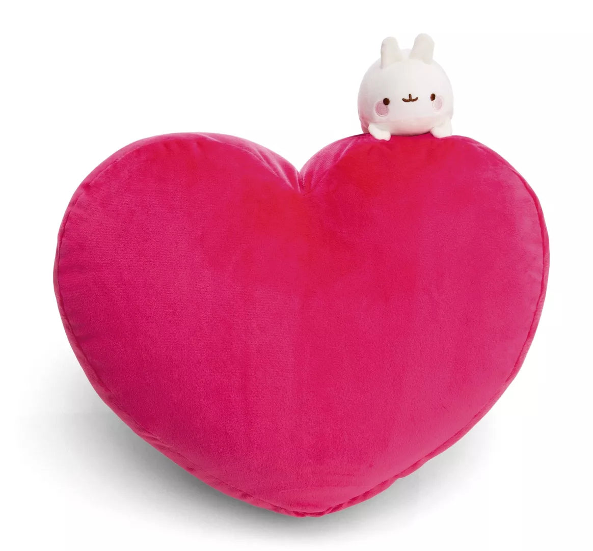 MOLANG heart-shaped pillow 42x27cm with MOLANG soft toy 10cm