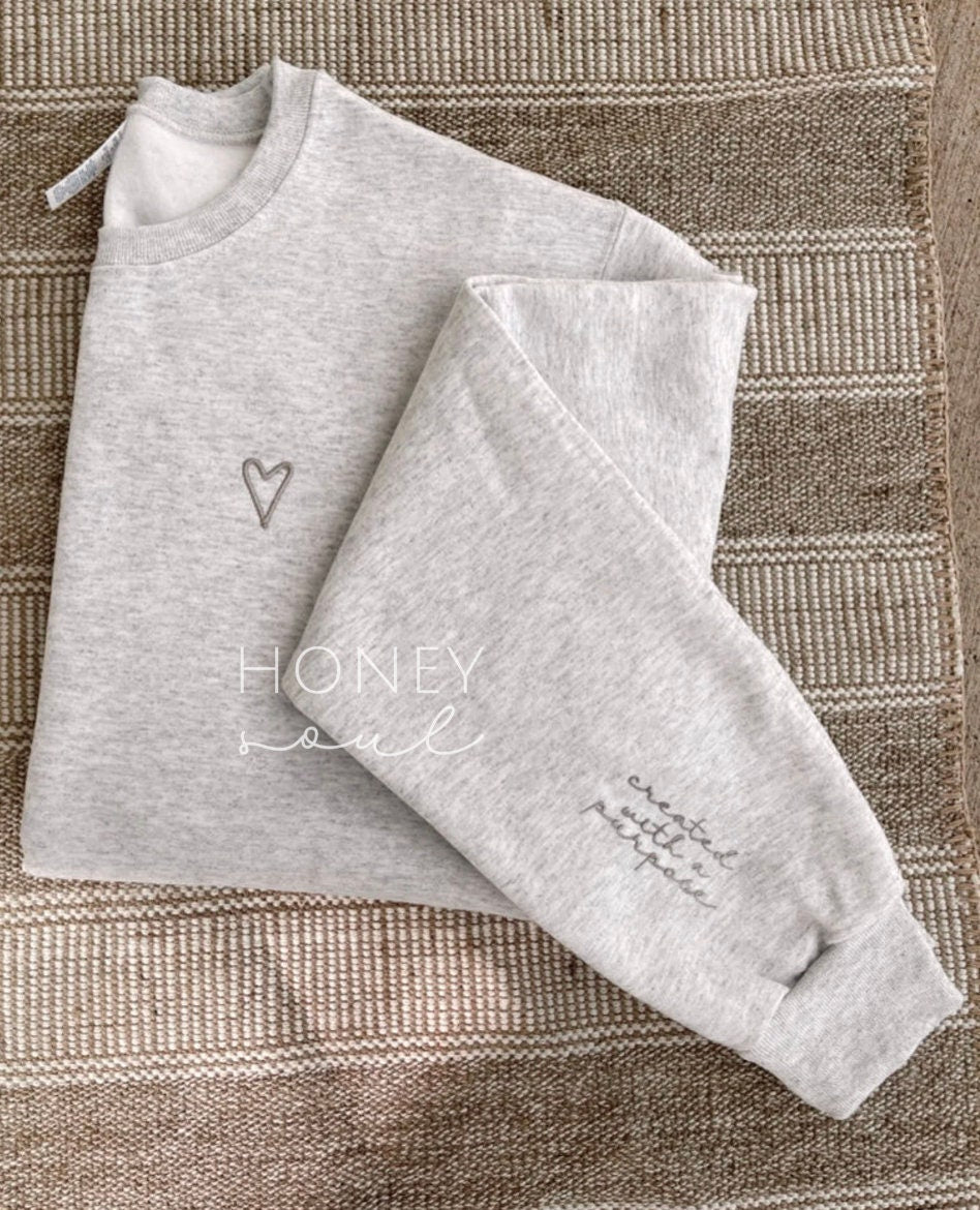 Created with A Purpose Embroidered Sweatshirt