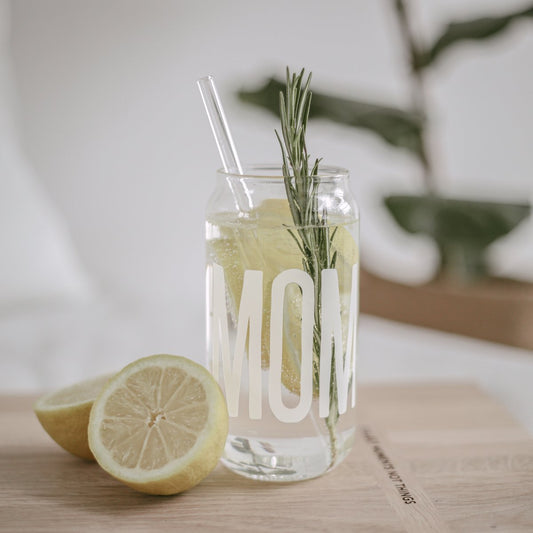 Tall drinking glass Mom
