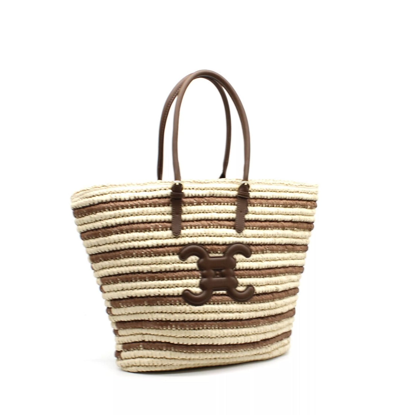 Striped Woven shopping bag
