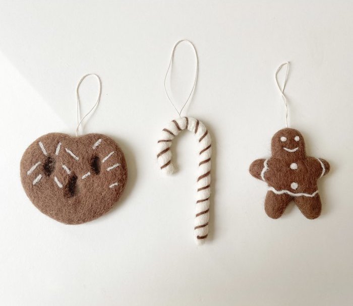 Wool Felt Ornaments Set of 3