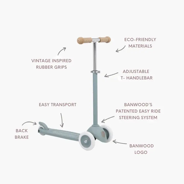 Eco Scooter with Pin & Ride basket - Teal