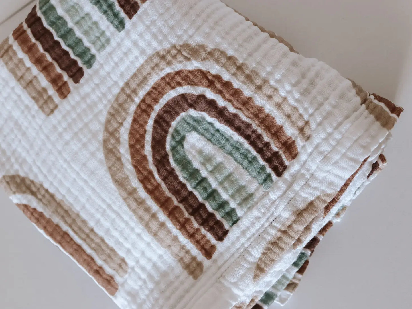 4 Layered Organic Muslin Blanket Rainbows