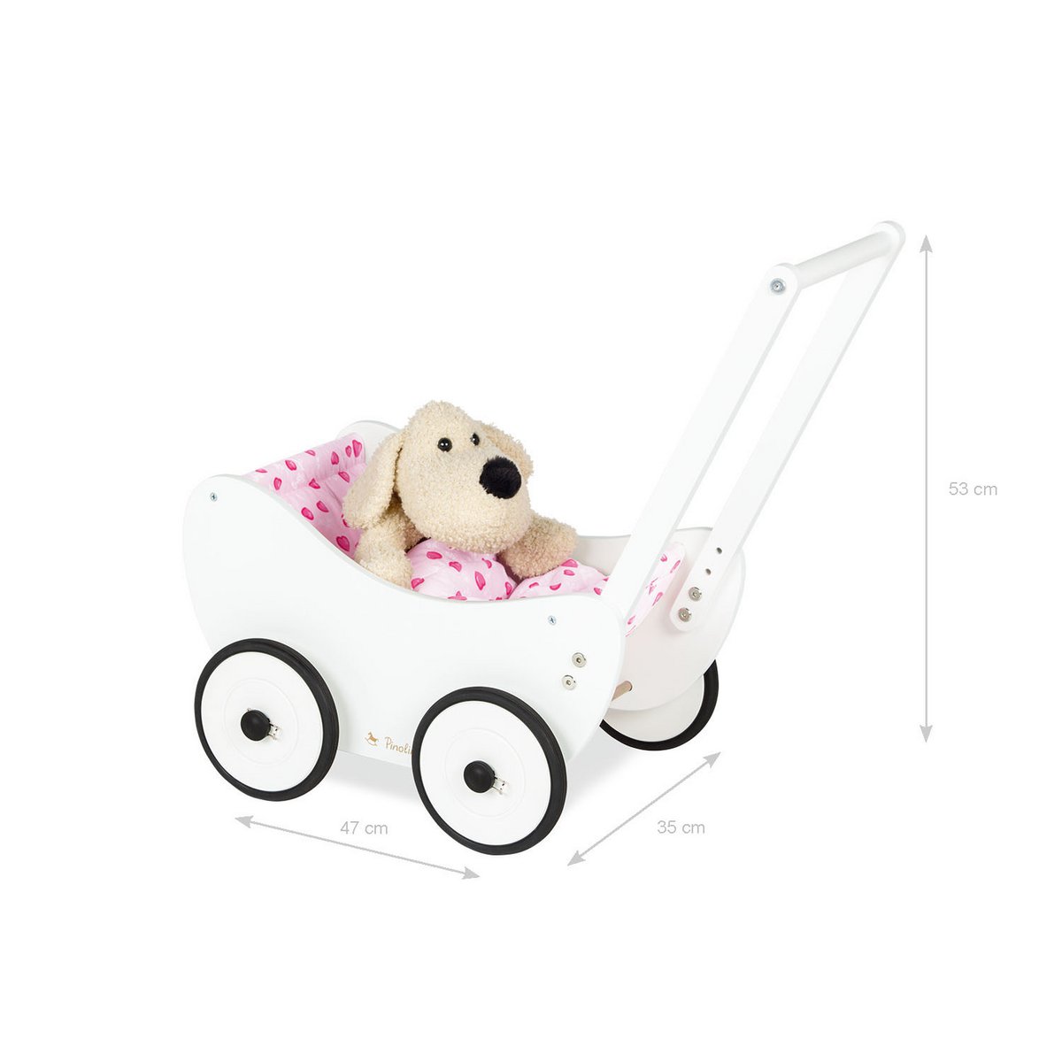 Doll’s pram 'Trixi', white, 2 parts