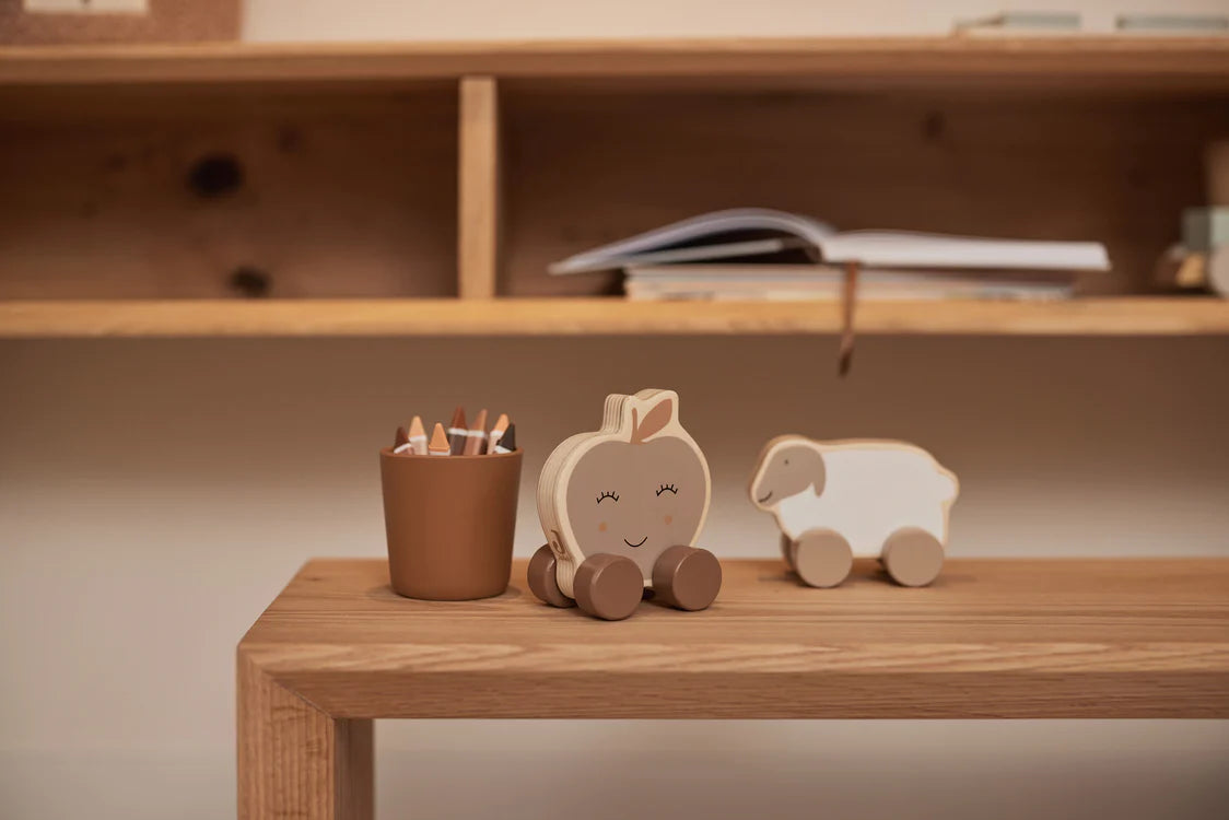 Wooden Toy Car Farm - Apple