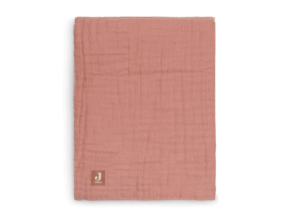 Blanket Cot Wrinkled Cotton - Rosewood