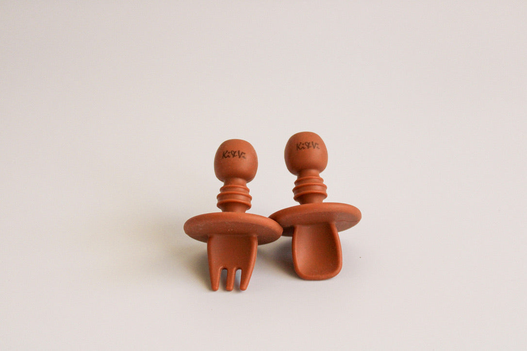 My First Cutlery in Taupe & Spice Pumpkin