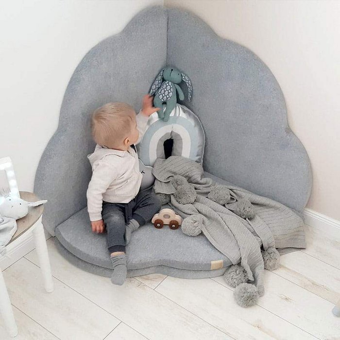 Cloud shape play mat - Light gray