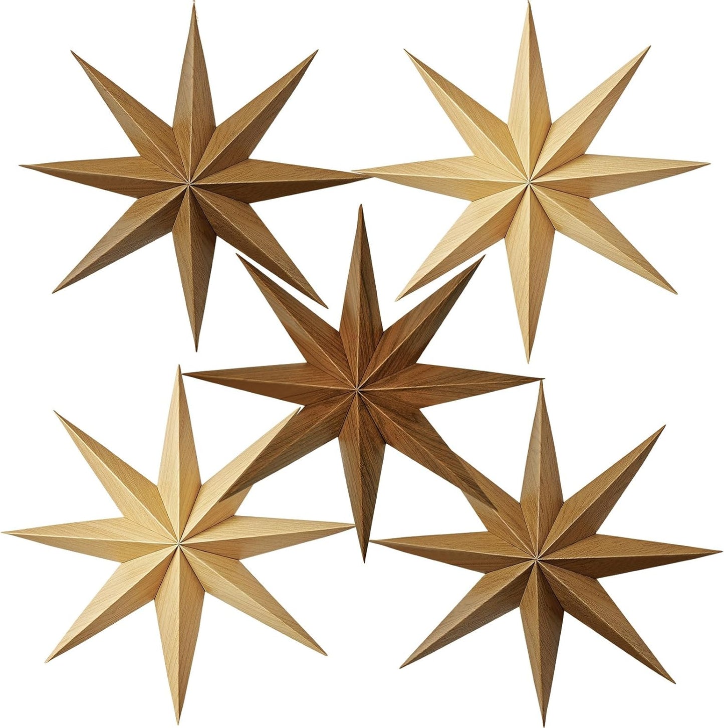 Paper Star Decorations, Set of 5, 30cm - various designs
