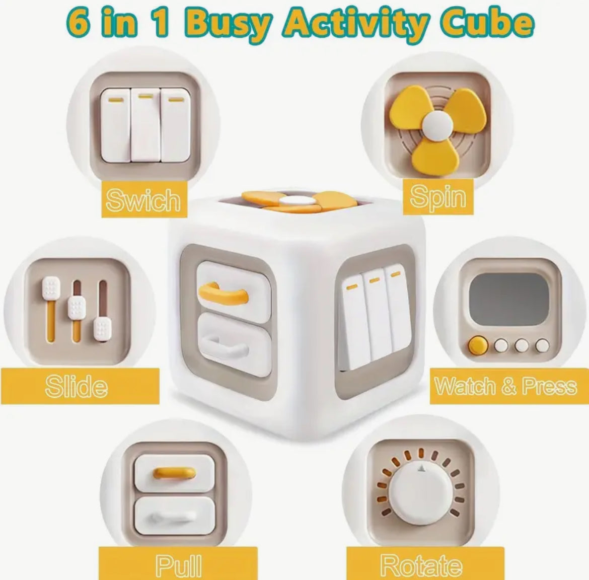 6-in-1 Baby Activity Cube – Play, Discover & Grow!