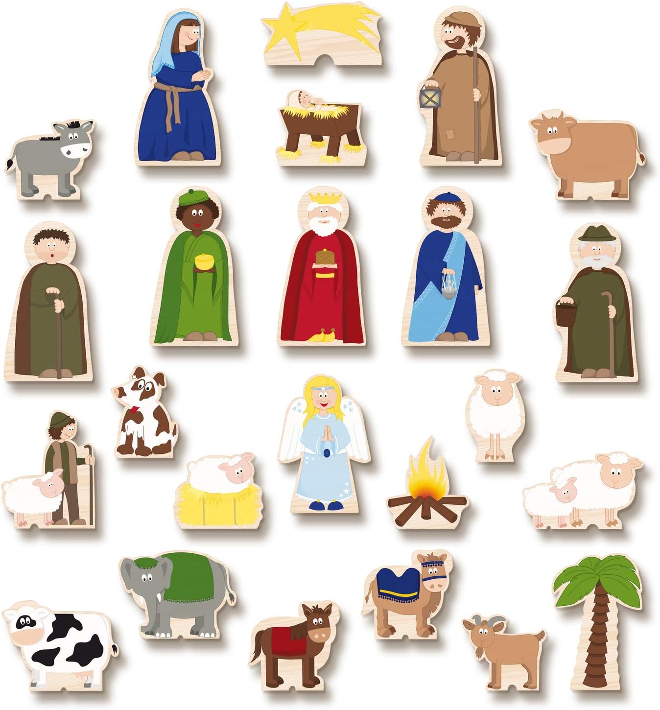 Wooden Nativity Advent Calendar with Carry Play-Case