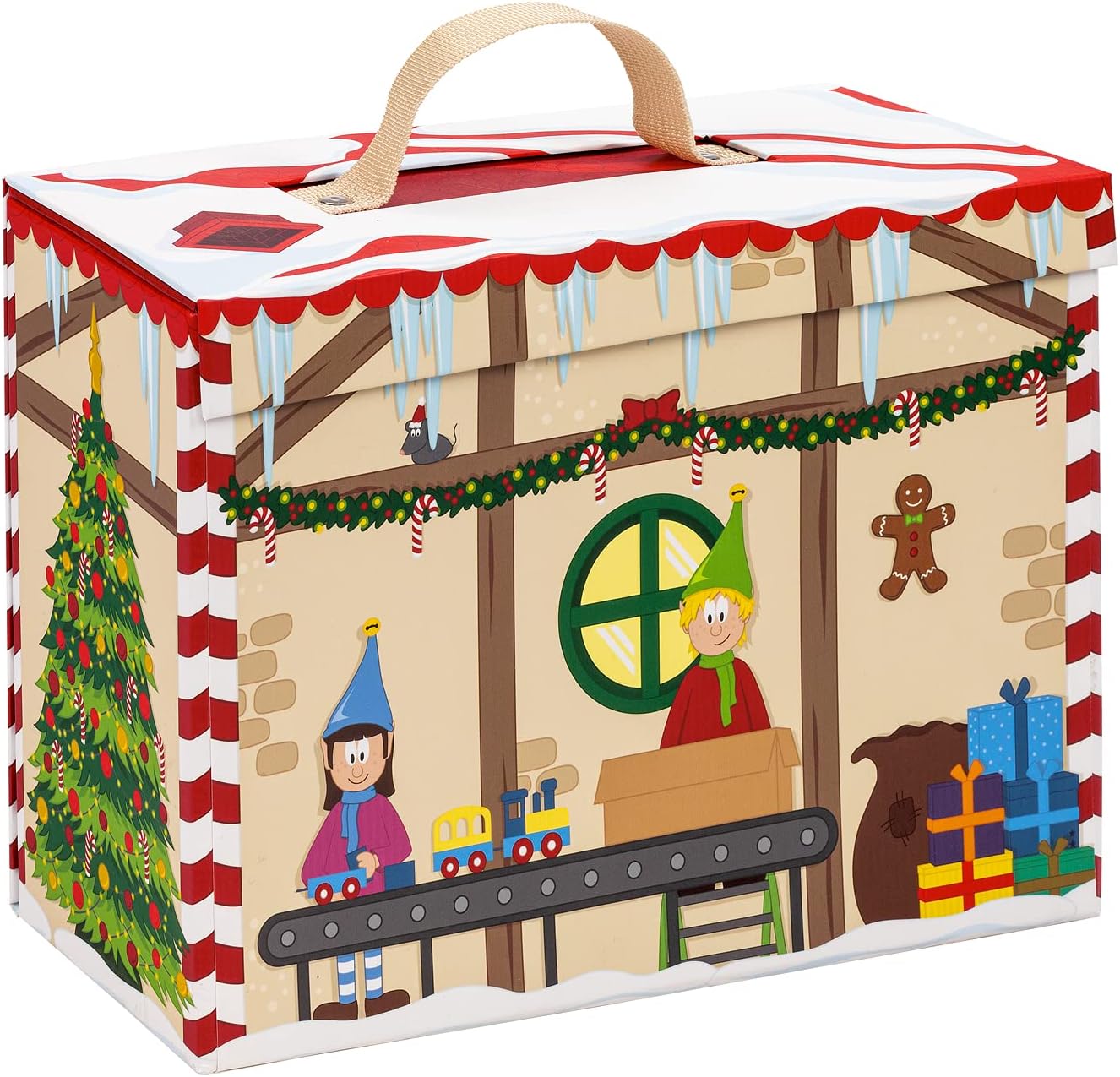 Santa's Village Wooden Advent Calendar with Carry Play-Case