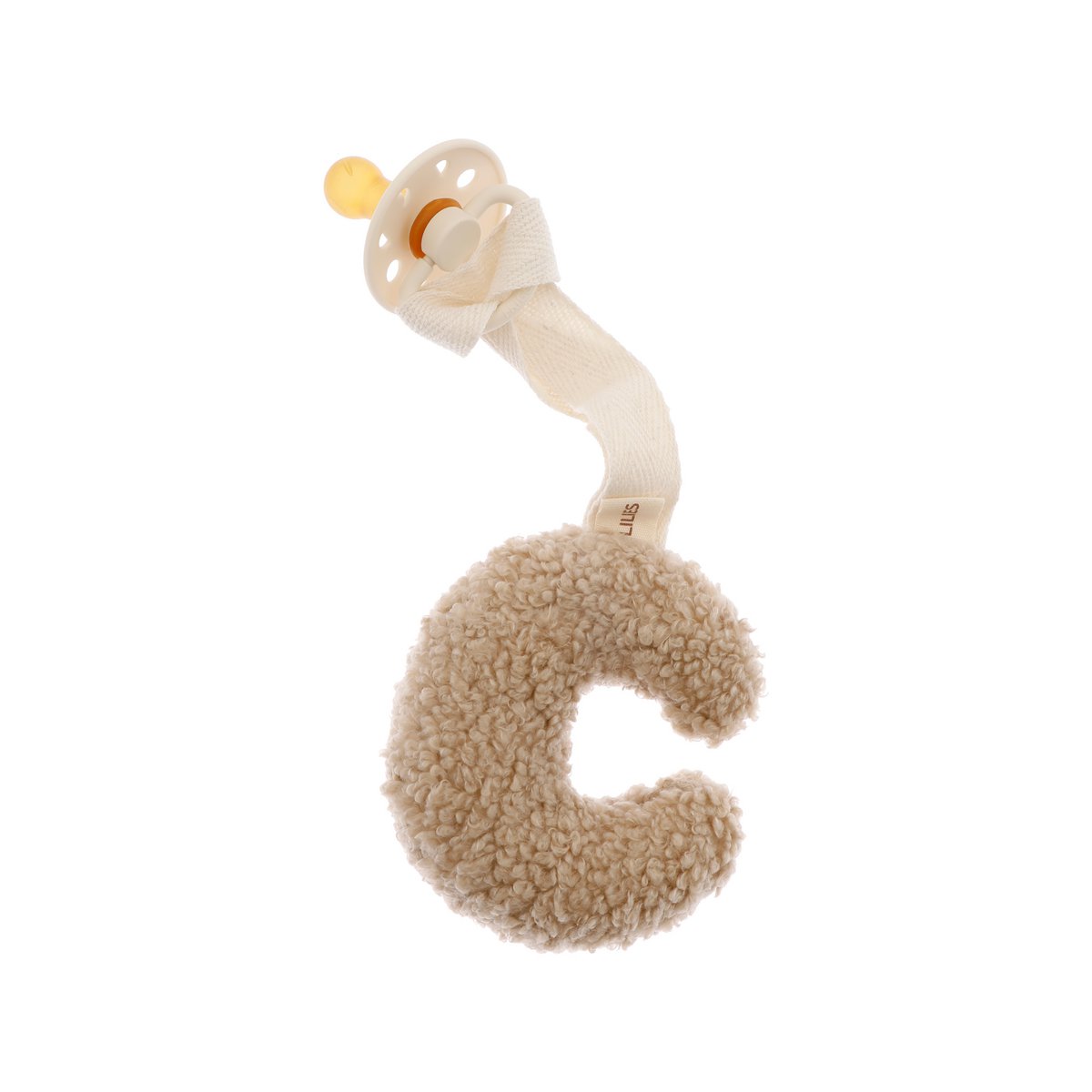 Pacifier plush clip Moon - Sand